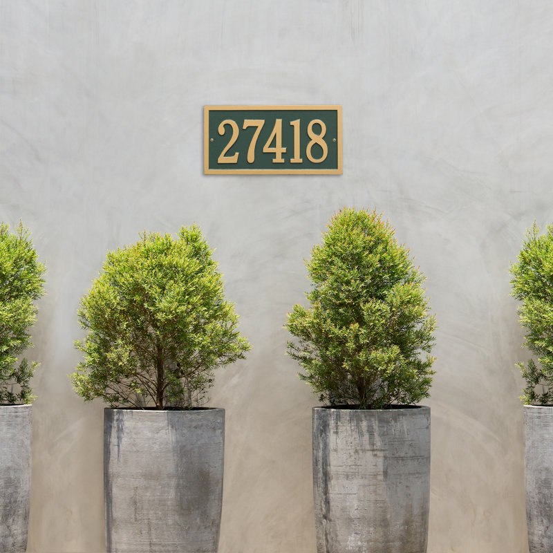Bismark 1-Line Wall Address Plaque, Green, Yes