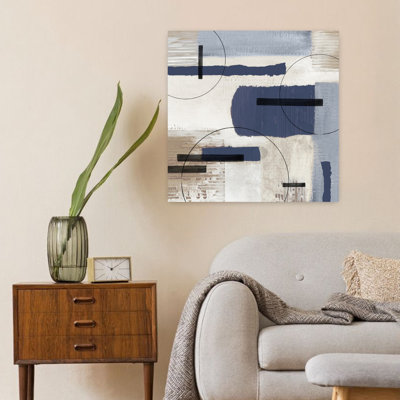 «Geometric Harmony In Subtle Tones I», art mural abstrait contemporain