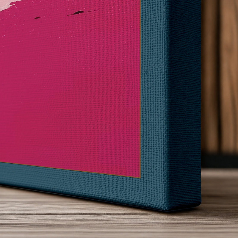 Magenta Lakeside Minimalist - Wrapped Canvas, 30x20 - 76.2 x 50.8 cm, Teal Border
