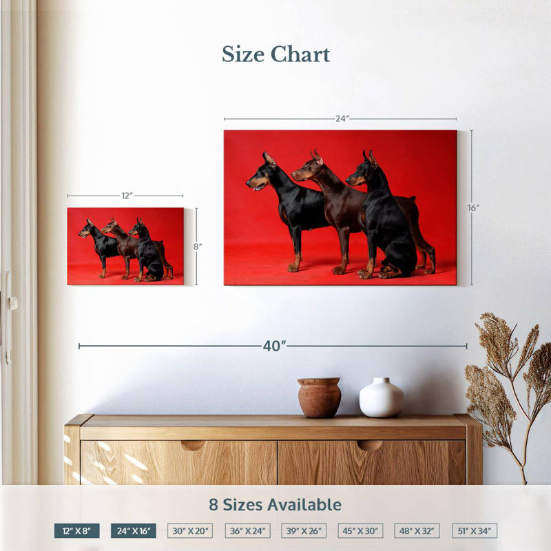 Doberman Trio, H 16 po x l 24 po