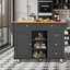 Multifunctional Dining Trolley Rolling Kitchen Cart With Drawers, Cabinets,134×46×92 Cm-114194487