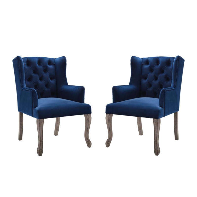 Realm Armchair Performance Velvet by Modway, Navy