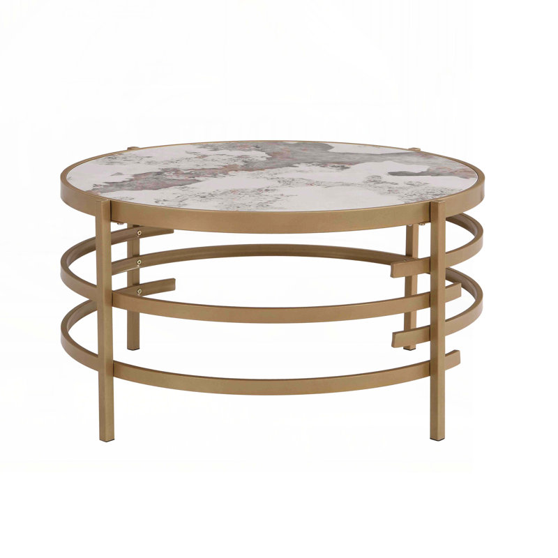 Ballintrae Coffee Table, Golden, 17.72'H x 32.48''W x 32.48''D