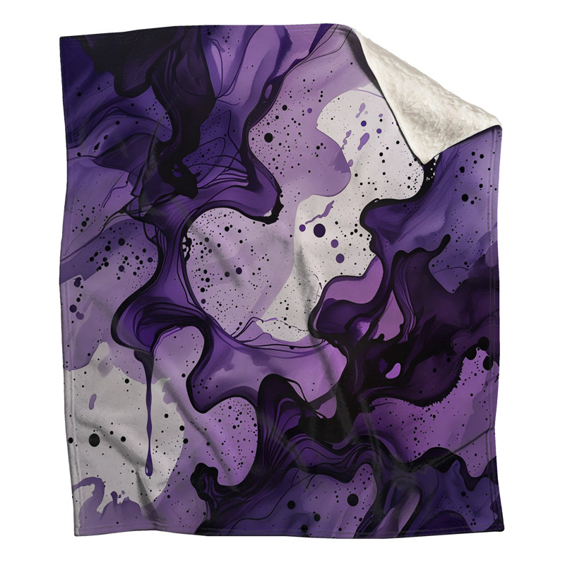 Jeté en molleton Abstract Waves - Jets abstraits pour canapés ou lits, 60in W x 80in H