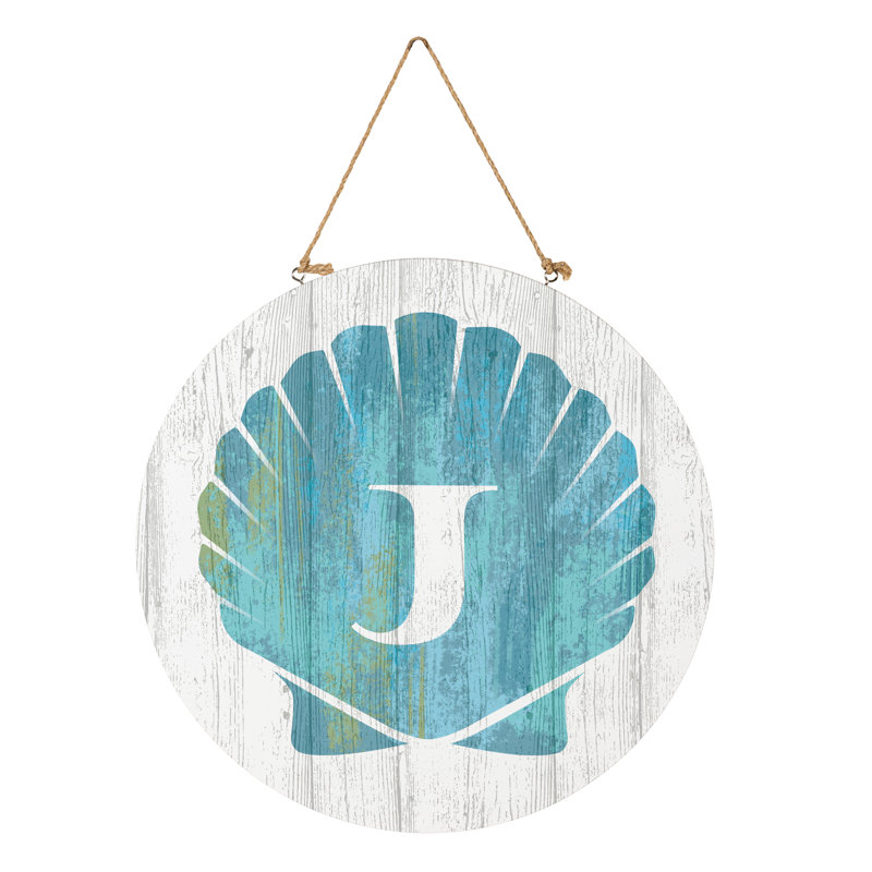 Monogramme de coquille décorative de porte côtière 18 "J J