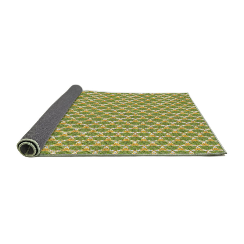 Tapis vert / jaune Power Loom, Carré 4 pi