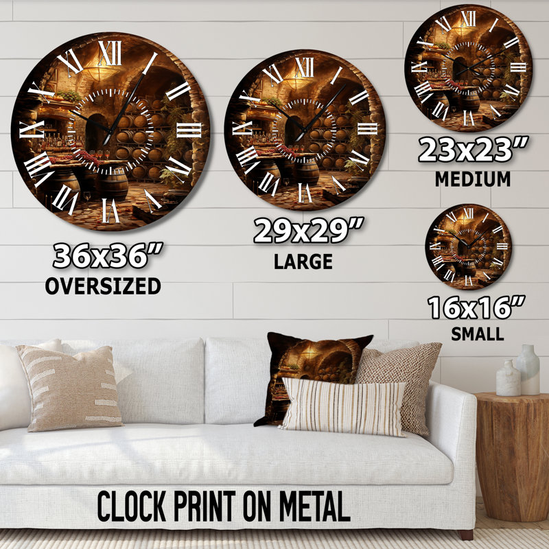Horloge murale blanche Wine Cellar Harmony, Médium
