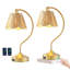 Ensemble de 18 lampes de table modernes 18 "avec ports USB A + C, à intensité variable à 3 réglages tactiles, finitions dorées-1678543756