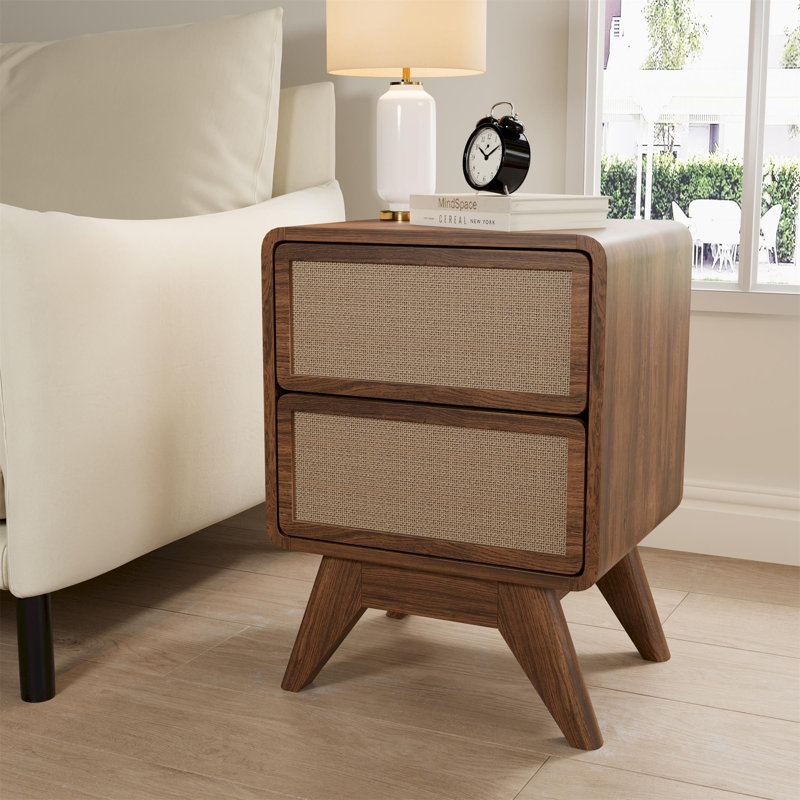 2 - Drawer Nightstand, Walnut