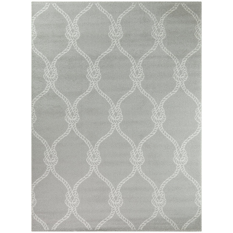 Aldo Power-Loom Stain Resistant Trellis Area Rug, Runner 2'7" x 7', Navy