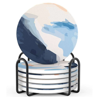 Ensemble de sous-verres 6 pièces avec aquarelle
