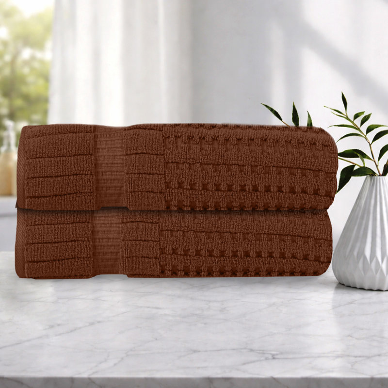 Willow 2 Pieces Towel Set – 100% Combed Cotton, Premium Quality 630 GSM, Chocolate, Ultra-Soft & Highly Absorbent (2 Bath Towels)