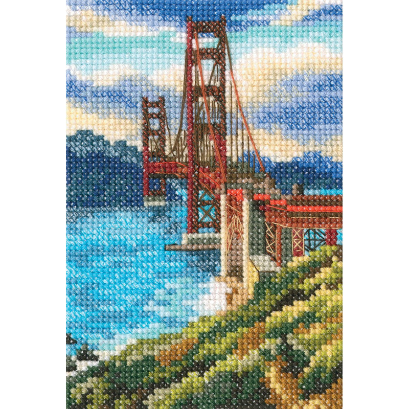 Trousse de point de croix compté Golden Gate Bridge San Francisco par RTO C302
