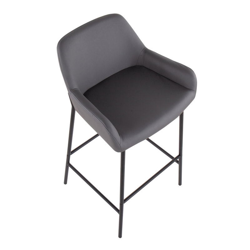 Tabouret de bar et de comptoir Cassiopeia, gris, Tabouret de bar (siège d'une hauteur de 30 po), Noir