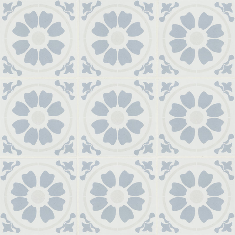 Amara 8 in. x 8 in. Encaustic Look Matte Porcelain Floor and Wall Tile, Synara