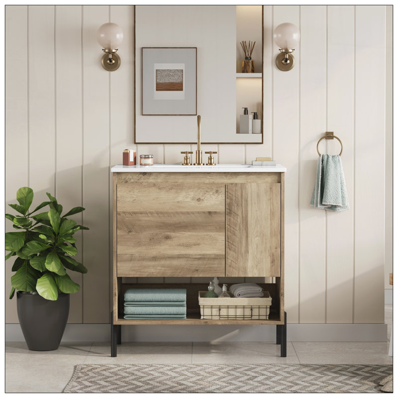 Meuble-lavabo moderne 30 po avec tiroir coulissant