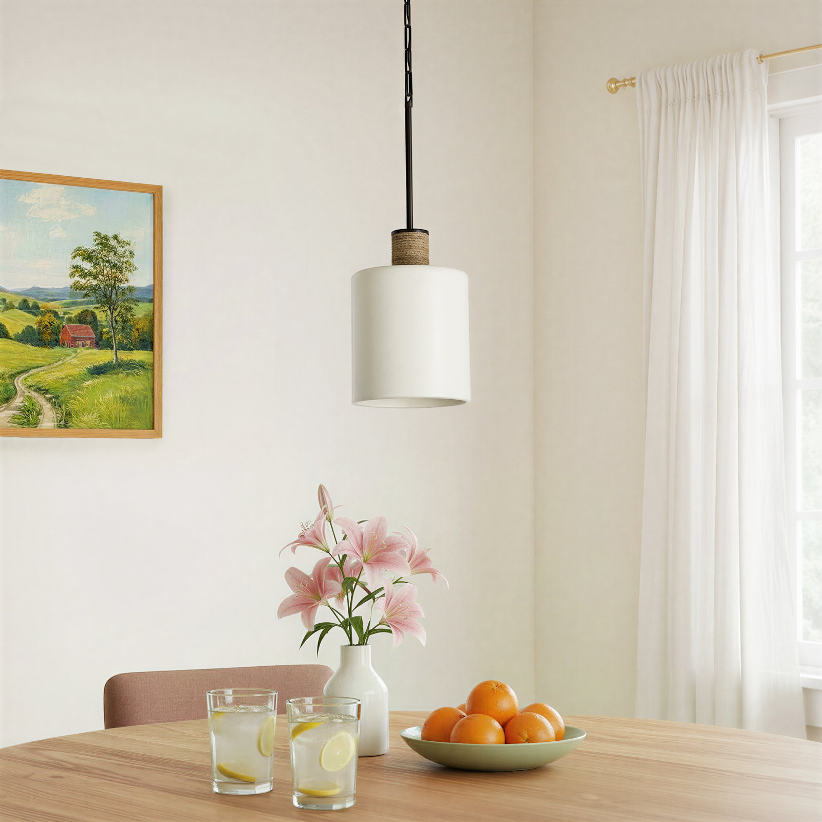 Gwenelle Single Light Ceramic Dimmable Pendant