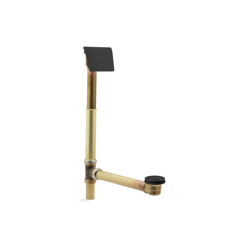 Clearflo Leg Tub Drain with Overflow, Matte Black