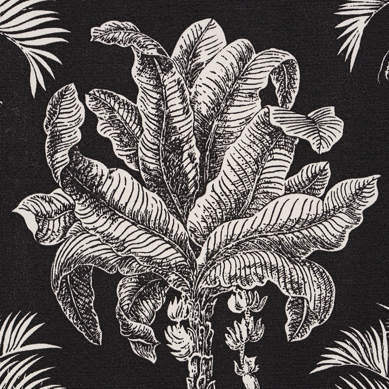 Tissu intérieur / extérieur Grand Palms, Noir