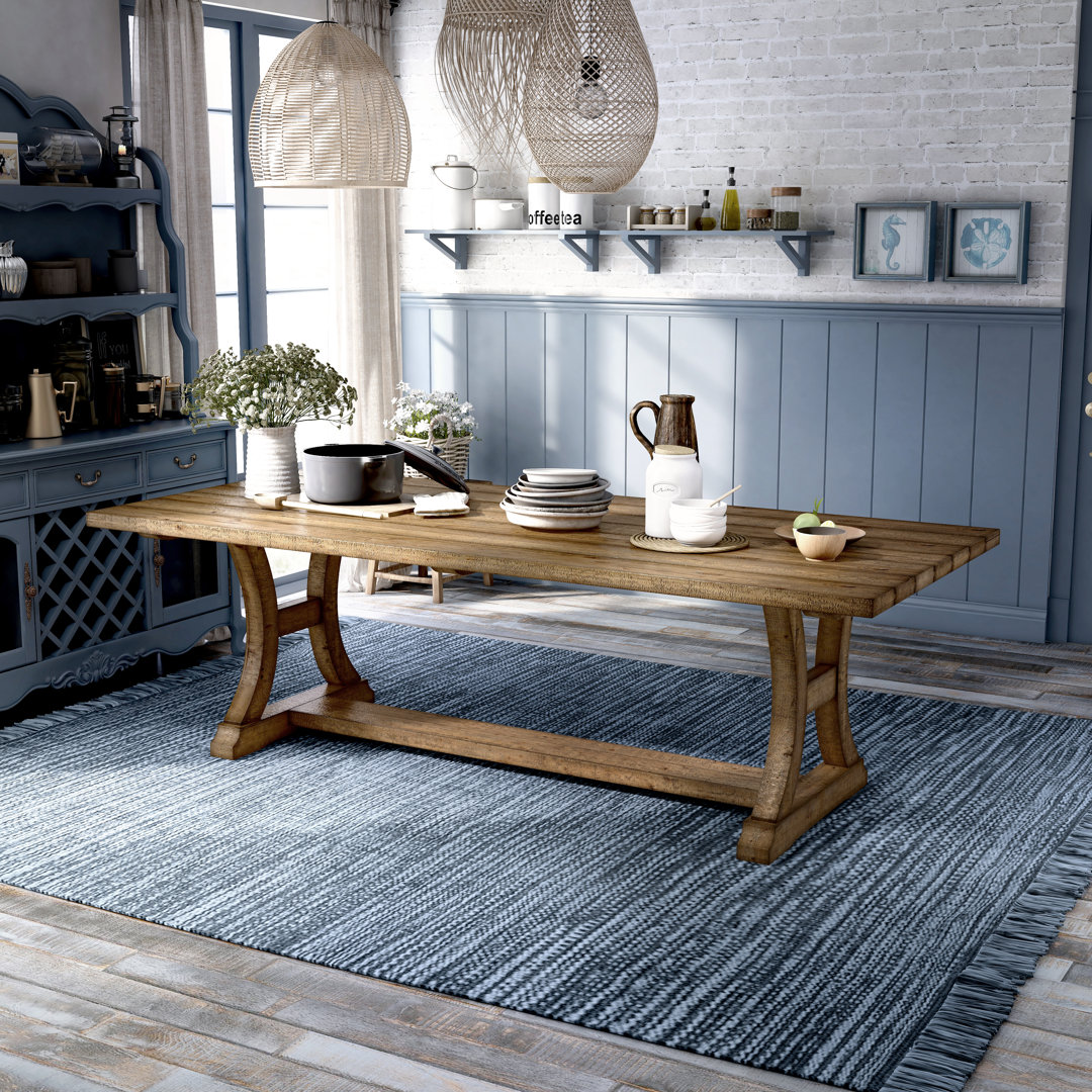 Wilfred Pine Solid Wood Base Dining Table Laurel Foundry Modern Farmhouse®