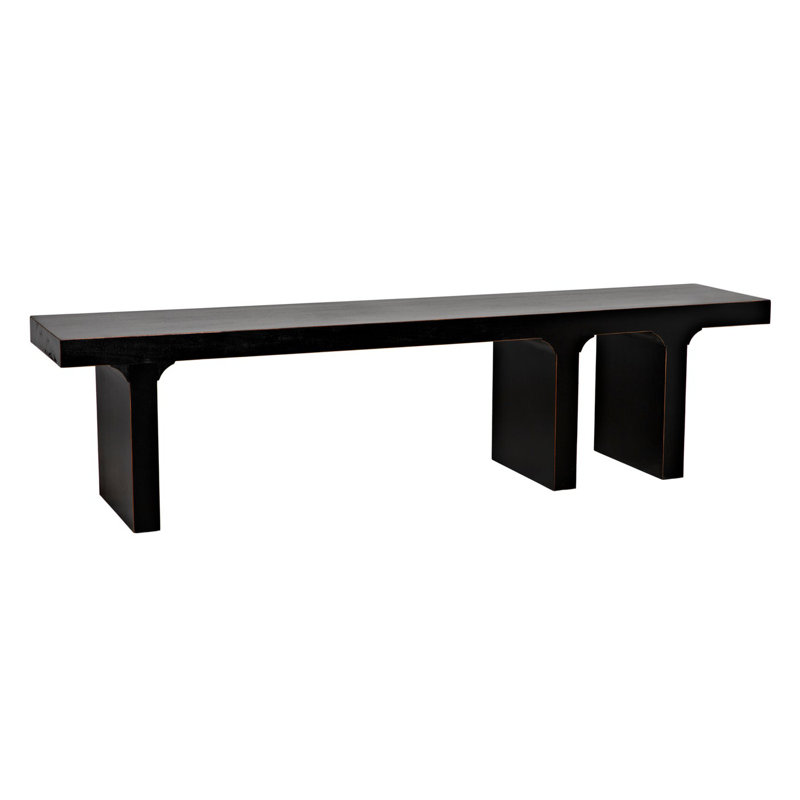 Kir Solid Wood Dining Bench, Black
