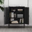Armoire d'appoint 32 po en métal noir | Console de rangement moderne | Idée cadeau-121050291