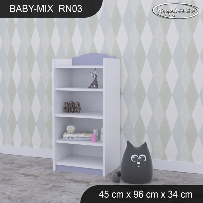 96cm H Kids Cube, 96cm H x 45cm W x 34cm D, White/Purple
