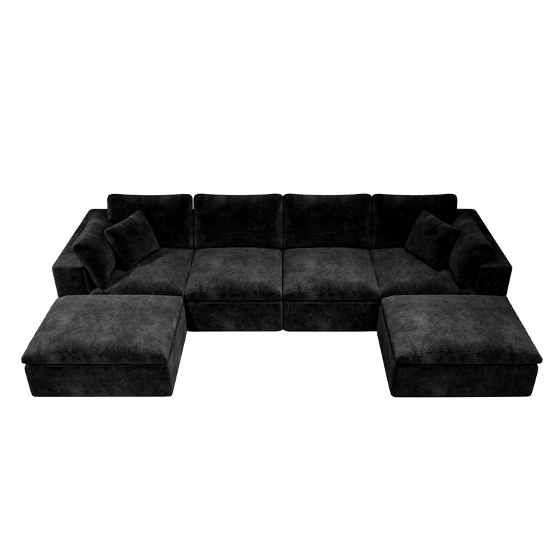 137.8*68.9"Modular Sectional Sofa Seat, Black