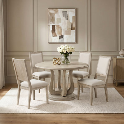Rustic Honey 5-Piece Round Dining Table Set