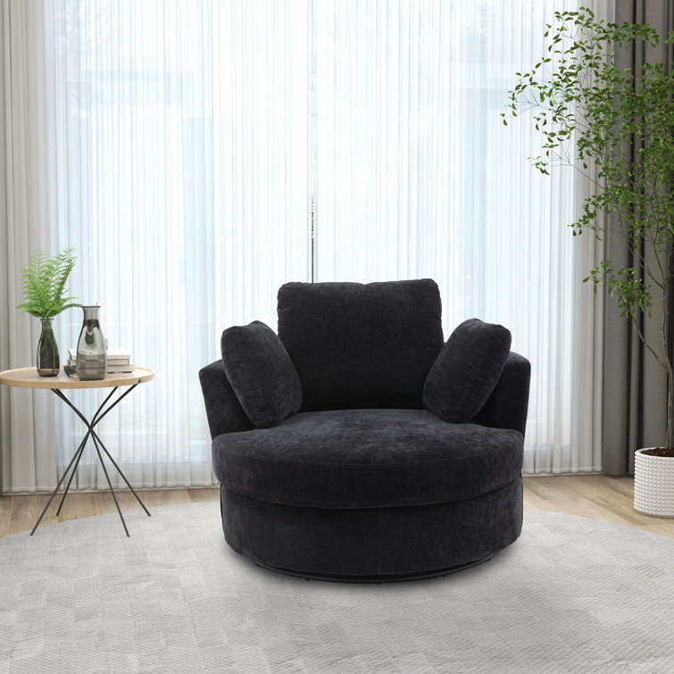 Dahlonega Upholstered Swivel Barrel Chair