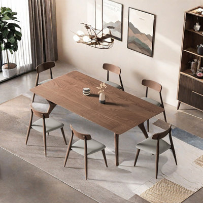 Creative solid wood rectangular dining table set