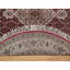 Tapis oriental rond rouge rubis 5 pi x 5 pi avec motif de médaillon Tabriz Mahi, 100% laine, noué à la main, 175 KPSI