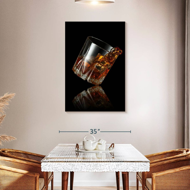 Whiskey Glass Reflection Canvas Print, 45" H x 30" W x 1.25" D