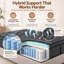 Matelas hybride extra ferme de 35,5 cm (14 po) livré dans une boîte, avec ressorts ensachés individuellement, isolation des mouvements, soutien des bords et soulagement des points de pression, noir mat-1691522581
