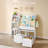 Toy Storage Organizer, 41" W Large Kids Bookshelf with 2 Movable Storage Bins, 4 Tier Front-Facing Book Display Organizer for Kids Playroom, Bedroom, Classroom, White-205087229