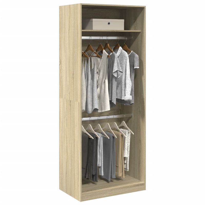 Artressia Manufactured Wood Wardrobe, Sonoma Oak, 80 x 50 x 200 cm