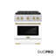 ZLINE Autograph Edition 30 in. 4.2 cu. ft. Paramount Dual Fuel Range W/ 4 Burner DuoPro Cooktop and Electric Convection Oven in Stainless Steel W/ White Matte Door and Matte Black Accents-534697896