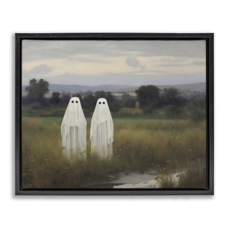 «Ghost Duo in Field Field», conception par LSR Design Studio, H 25 po x l 31 po, Cadre flottant noir de jais