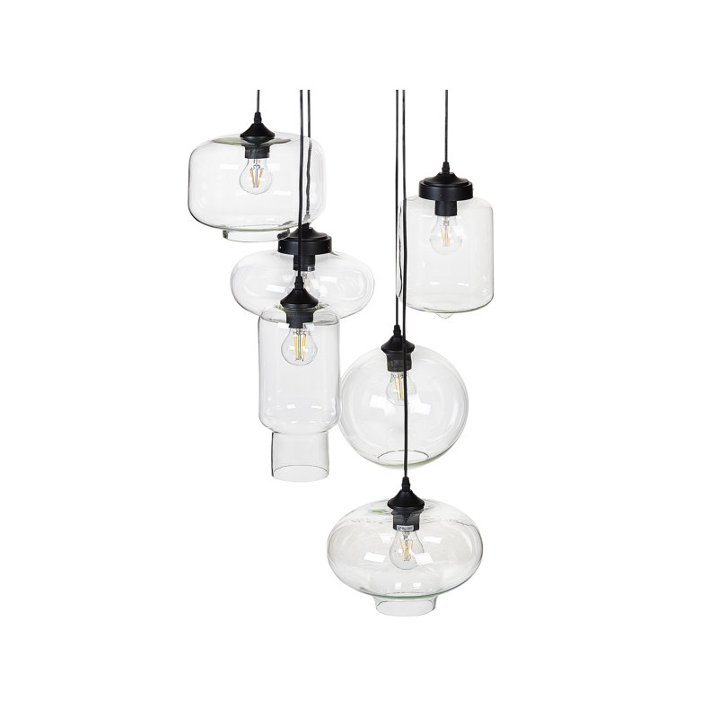 Brookner 6 - Light Black/Transparent Cluster Pendant