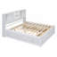 Storage Platform Bed for Bedroom, White-Toned Solid Wood King Size with 8 Drawers and Storage Headboard