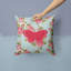 Coussin décoratif intérieur/extérieur carré bleu/rouge roses shabby-22327679