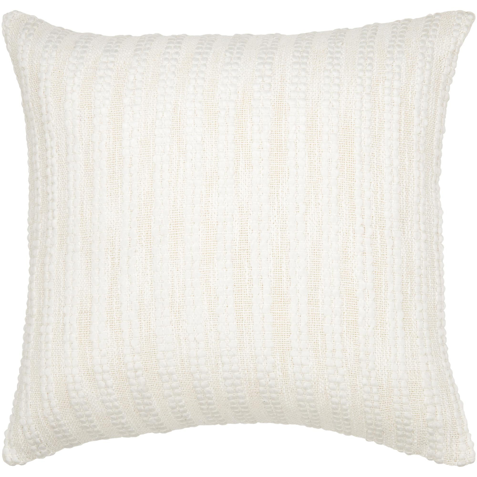 Amora Embroidered Cotton Pillow Cover, White, 18" x 18", Polyester/Polyfill