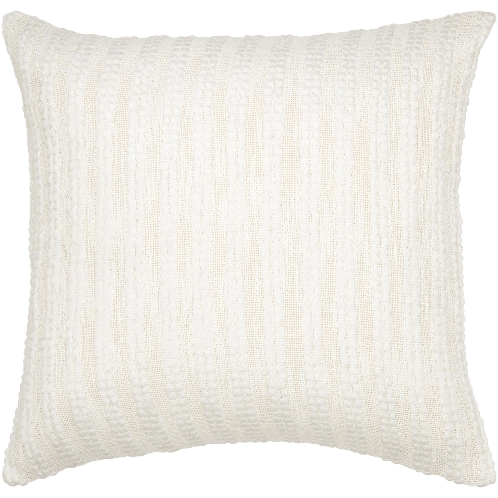 Amora Embroidered Pillow Cover, 22" x 22", White/Dark Gray, Polyester/Polyfill
