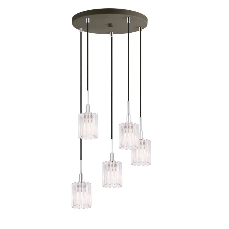 Luminaire suspendu cylindrique à 5 lumières Rosendahl, Laiton, Halogène
