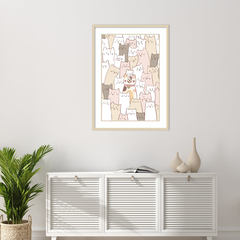 «Cute Kittens» par Inkeles, impression sur bois encadrée, H 41 po x l 30 po