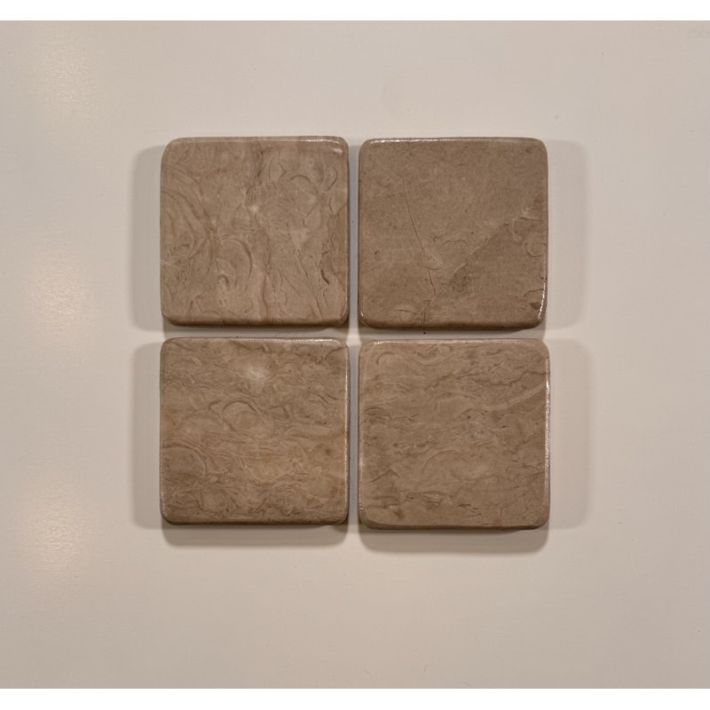 Sous-verres en marbre (ensemble de 4), Beige