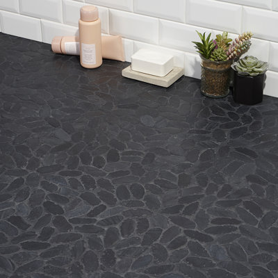 Picturesque Oval 11.81" x 11.81" Natural Stone Pebble Mosaic Floor and Wall Tile (0.97 Sq. Ft. / Each)