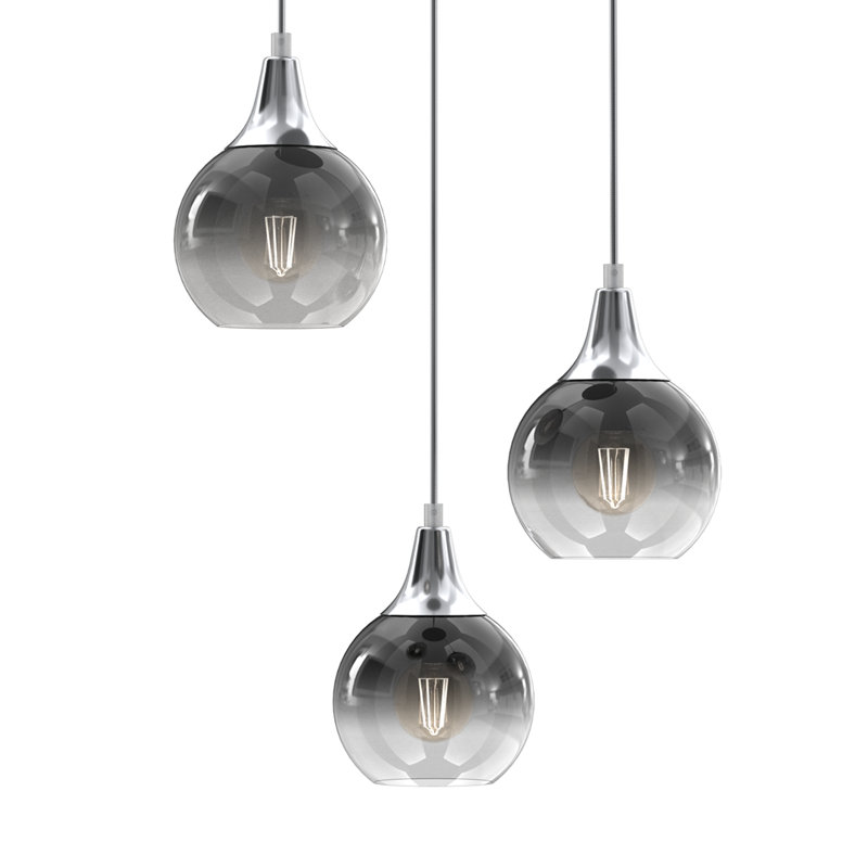 Monte 3 - Light Cluster Pendant, Silver, Black/Silver