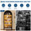 Grand garde-manger arqué de 71 po avec lumières DEL, armoire de rangement de style campagne moderne avec tablettes ouvertes et réglables