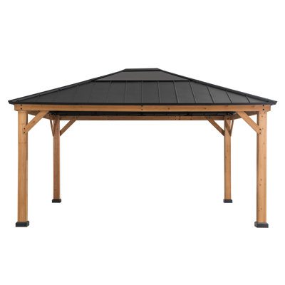 Sunjoy Hardtop Gazebo, Standard Cedar Framed Wood Gazebos